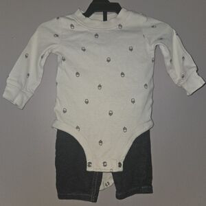 Carter's Cream Baby Onesie And Jean Pants